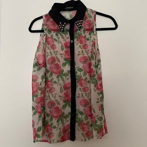 Villains and Vagabonds Floral Button Down